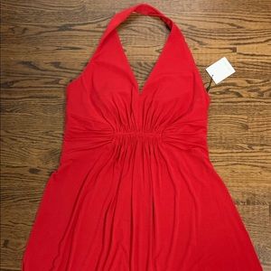 Calvin Klein red halter dress.